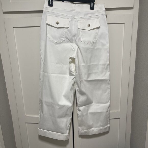 NWT SPANX Stretch Twill Cropped Wide Leg Pant Classic White 20312R Size XL - Picture 9 of 12